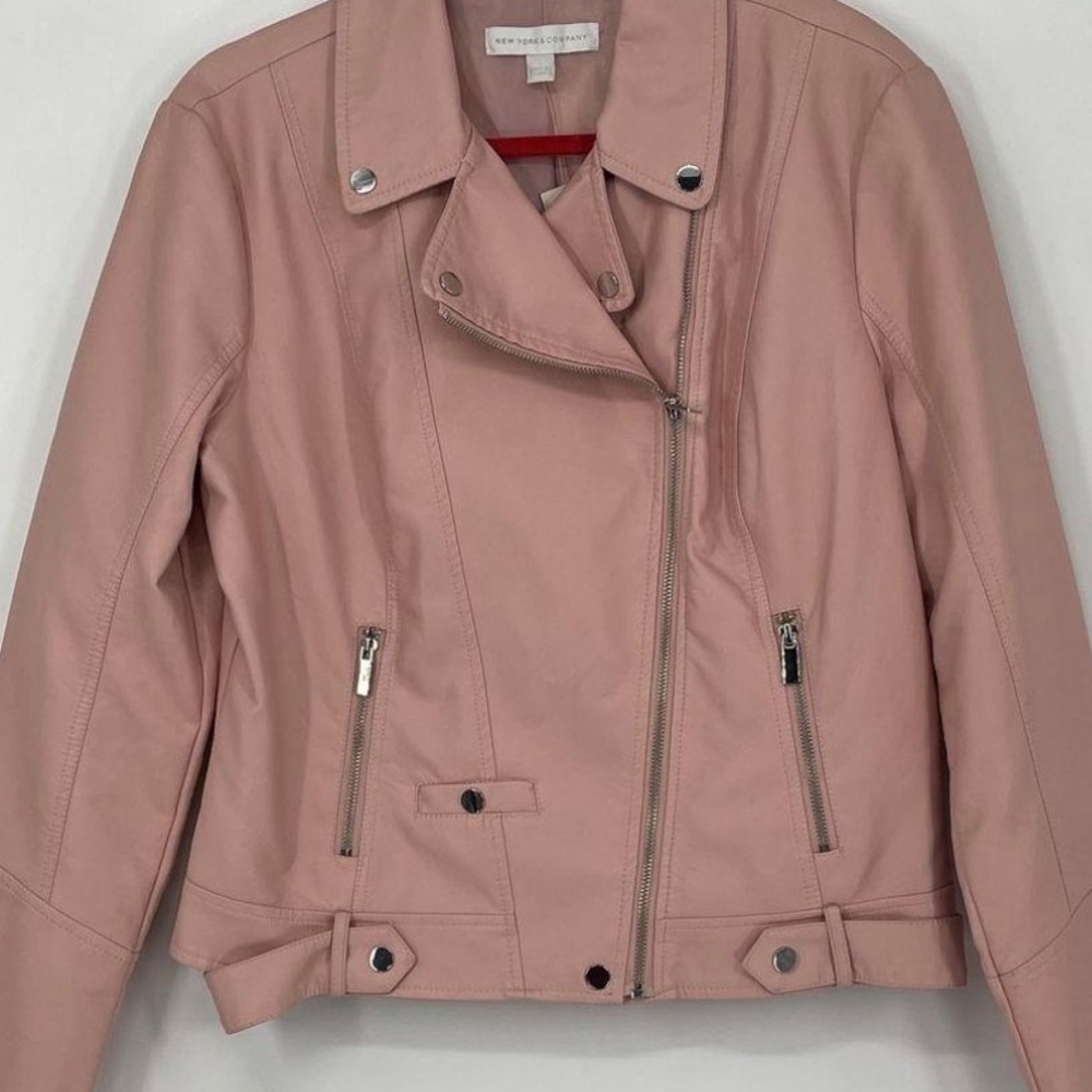 New York & Company Blush Leather Jacket